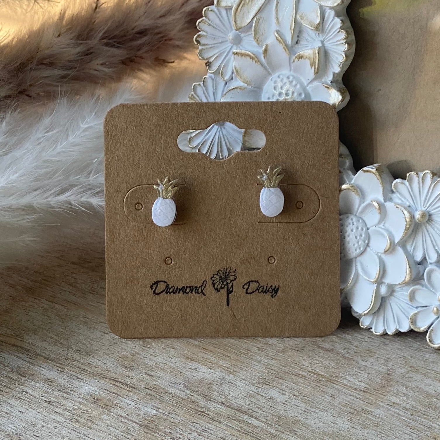 Neutral Micro Pineapple Studs