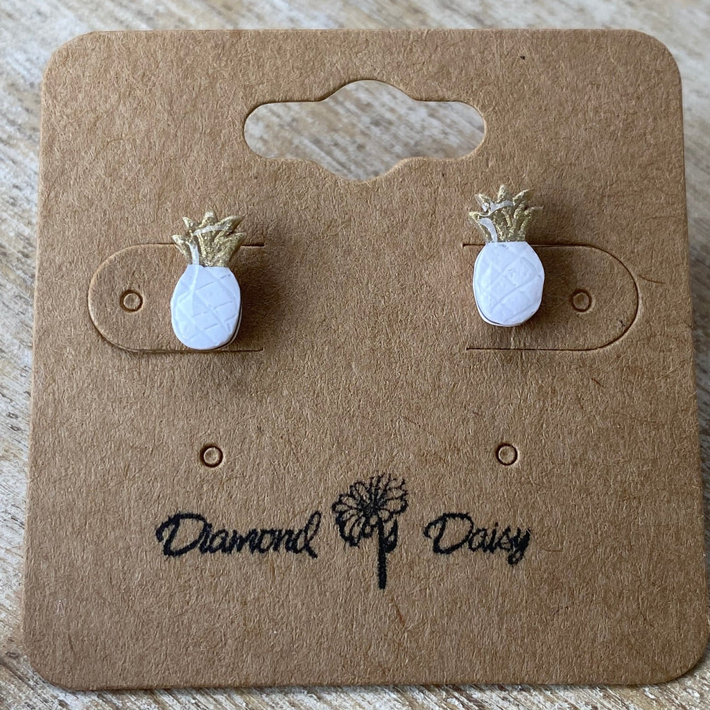 Neutral Micro Pineapple Studs