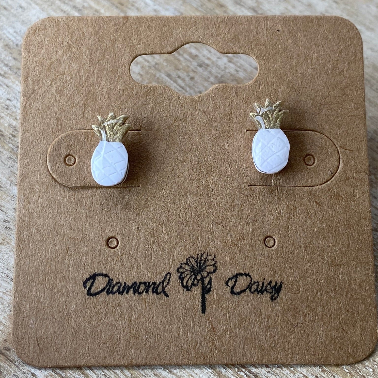 Neutral Micro Pineapple Studs