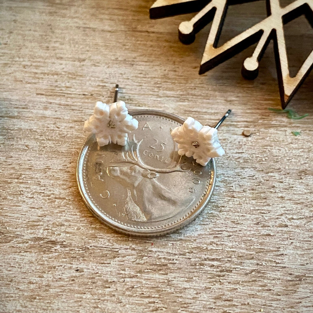 Micro Snowflake Studs