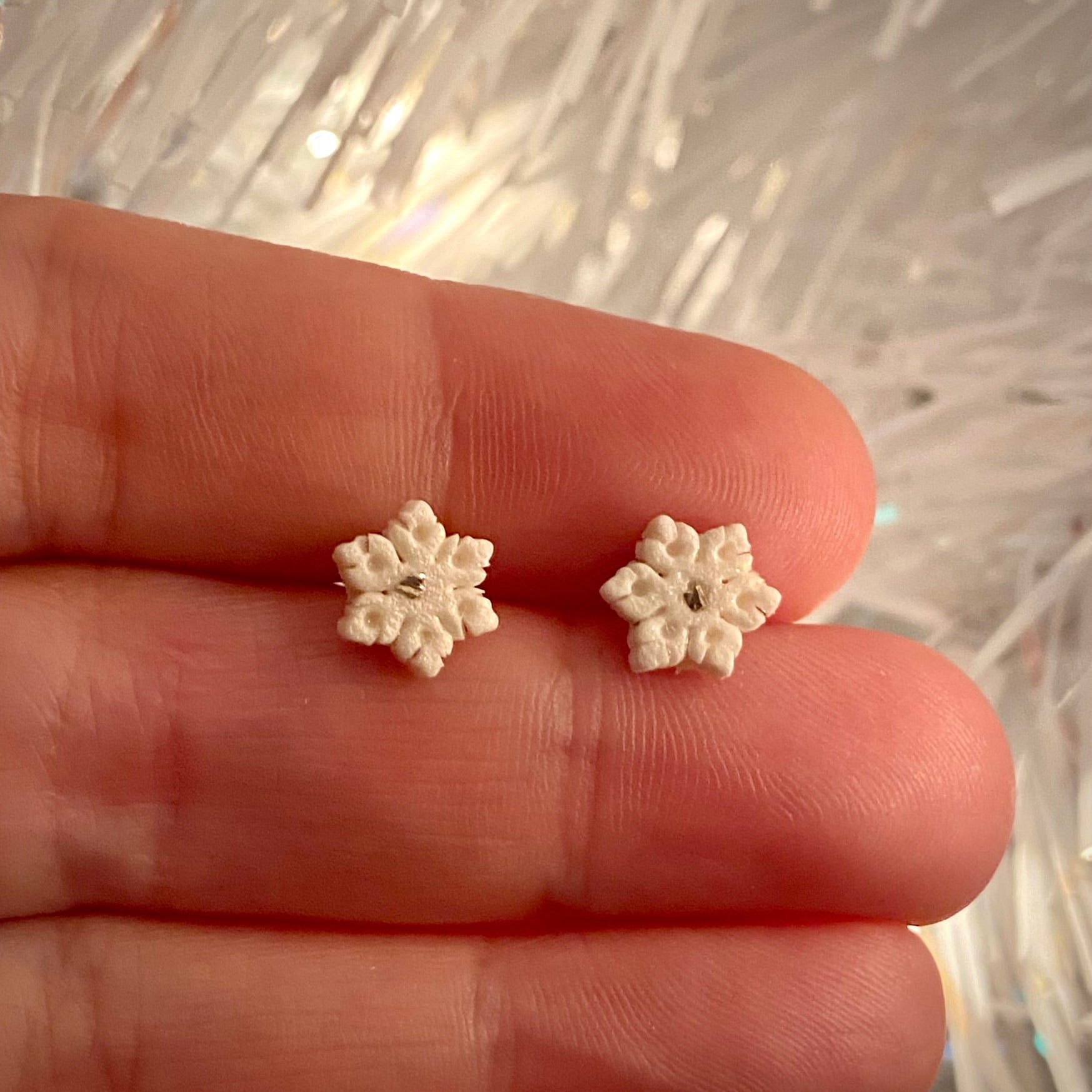 Micro Snowflake Studs
