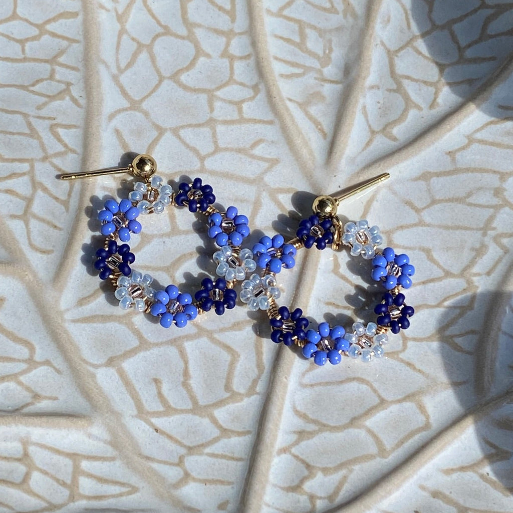 Seed Bead Floral Hoops