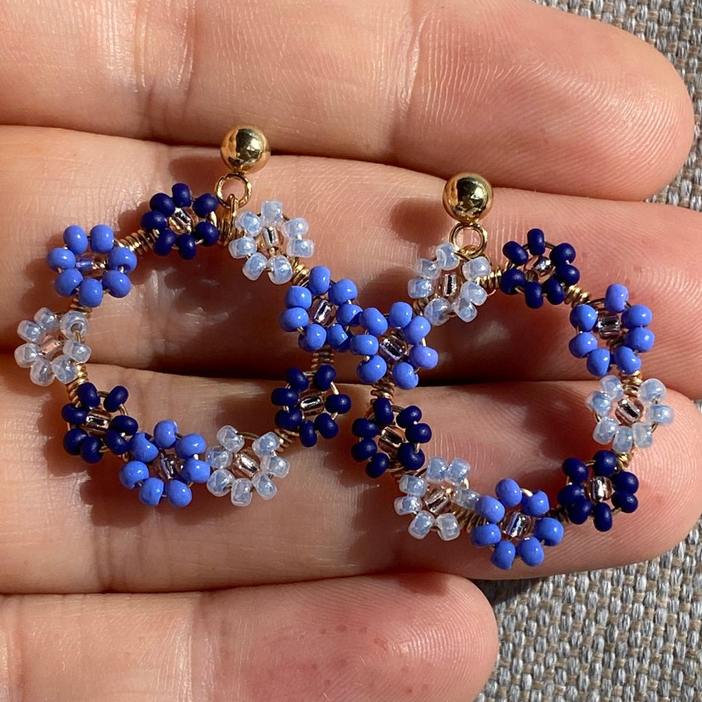 Seed Bead Floral Hoops