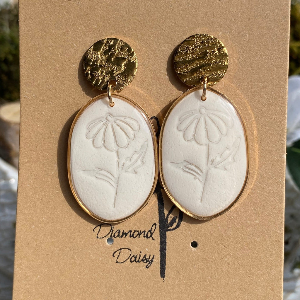 Oval Daisy Dangles