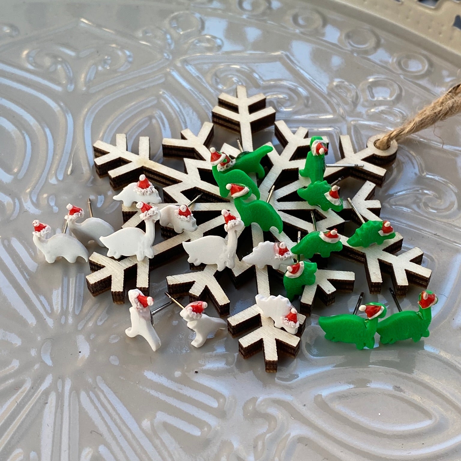 Christmas Micro Dino Studs