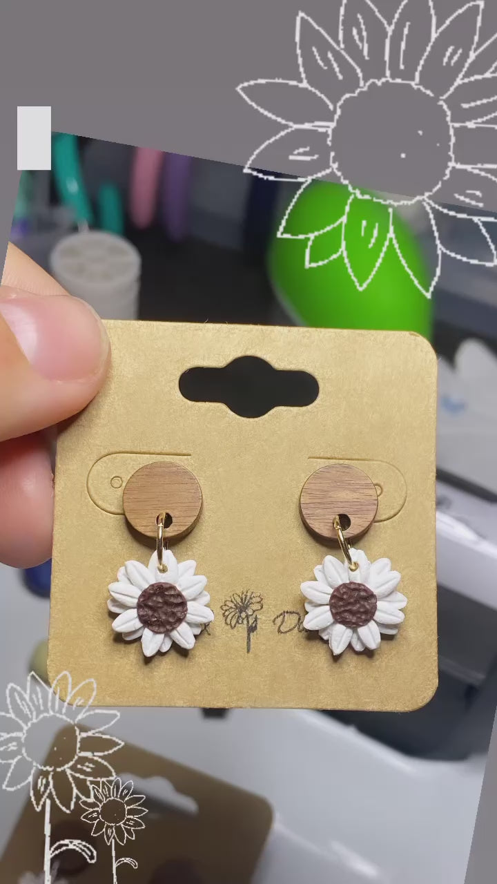 Neutral Sunflower Dangles